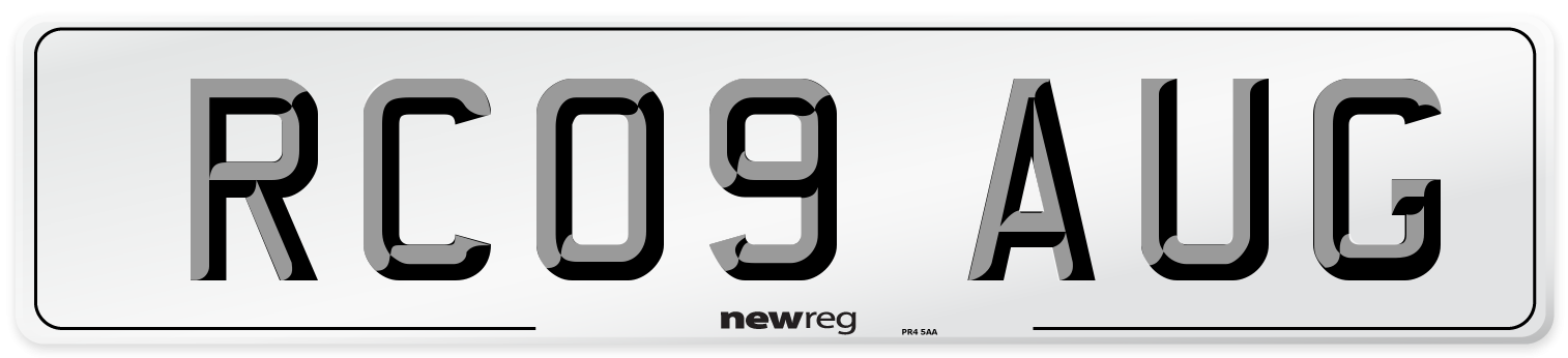 RC09 AUG Number Plate from New Reg